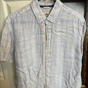 Mens short sleeve linen button down